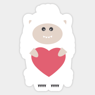 Little Yeti, Big Heart Sticker